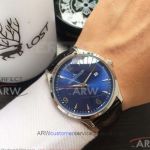 Perfect Replica Jaeger LeCoultre Blue Dial Stainless Steel Smooth Bezel 40mm Watch
